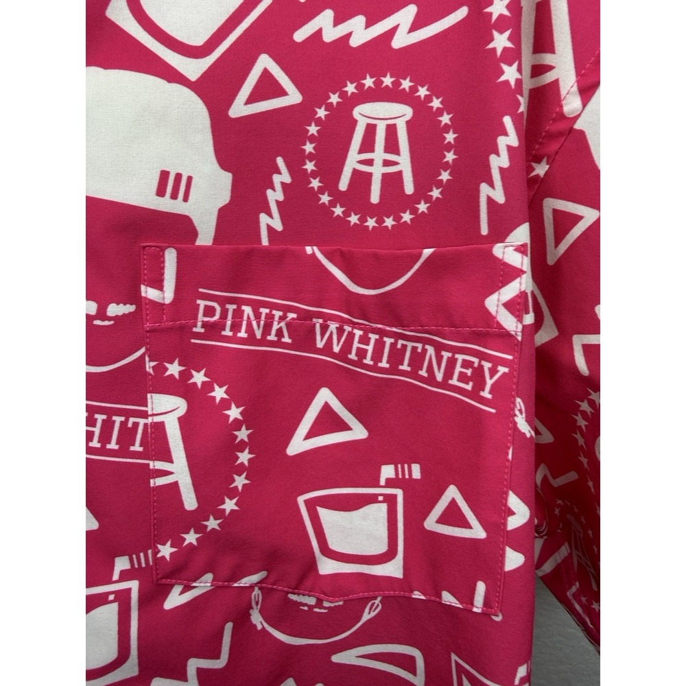 Pink Whitney Barstool Sports TropicalBros Mens Large Pink Button Down Shirt - Picture 4 of 11